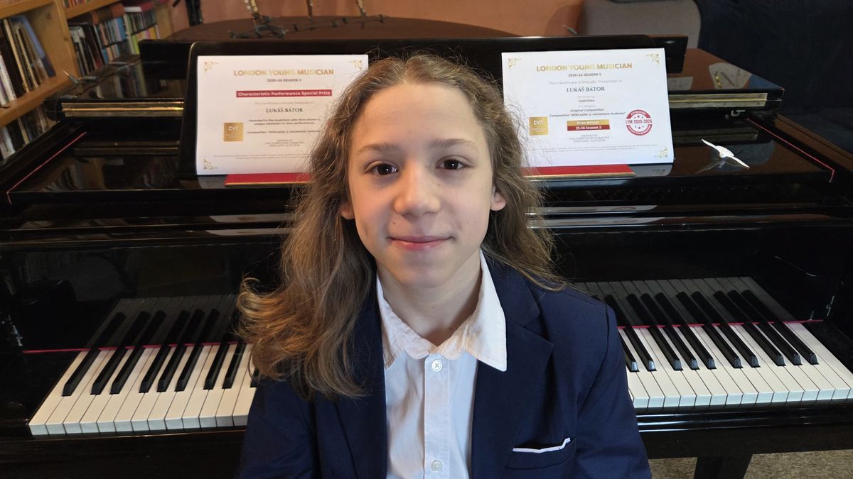 Dvanáctiletý skladatel z Opavska získal na soutěži v Londýně zlato i speciální cenu